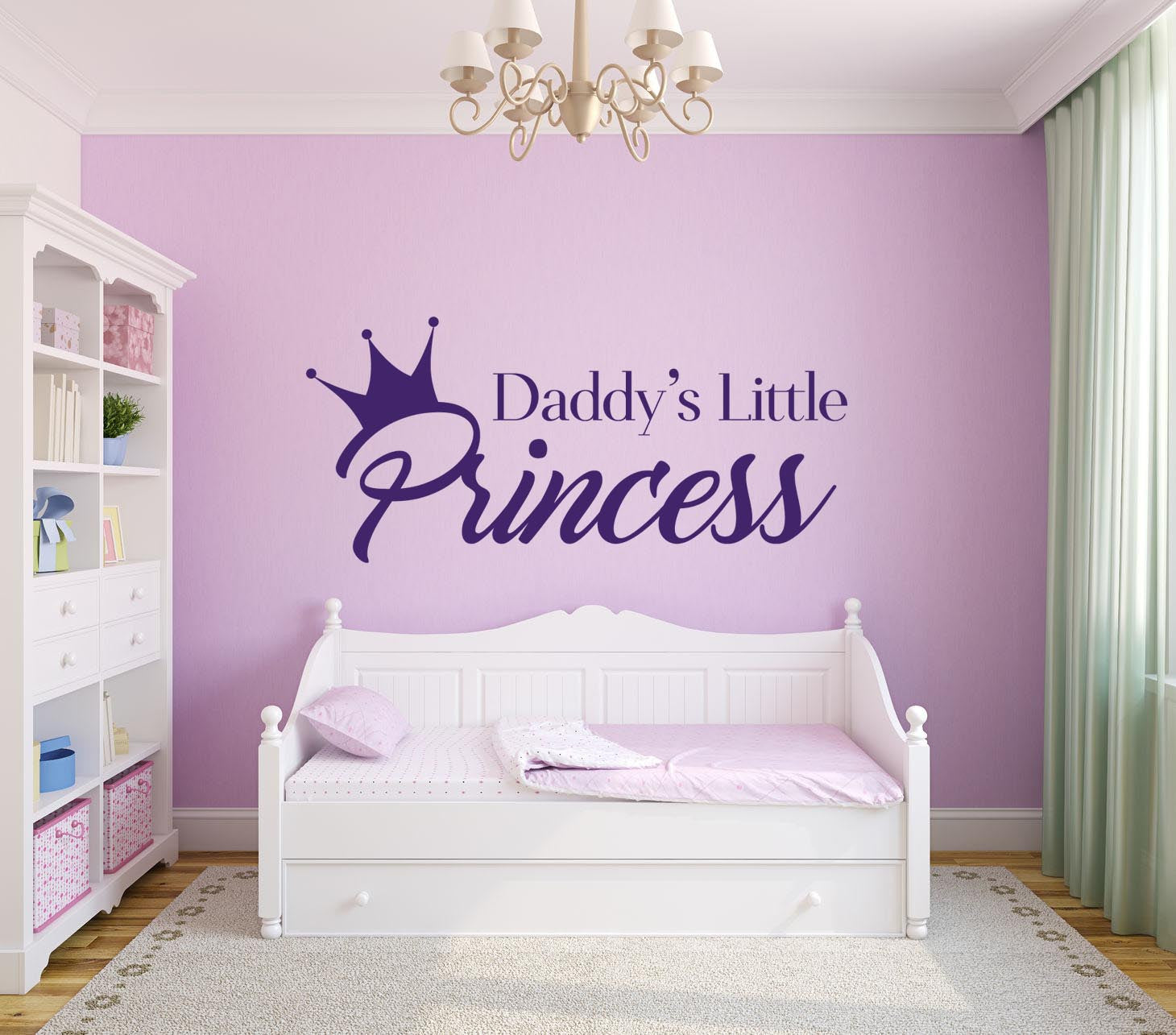 Daddys Little Princess Wall Sticker - Canvas Art Rocks - 1