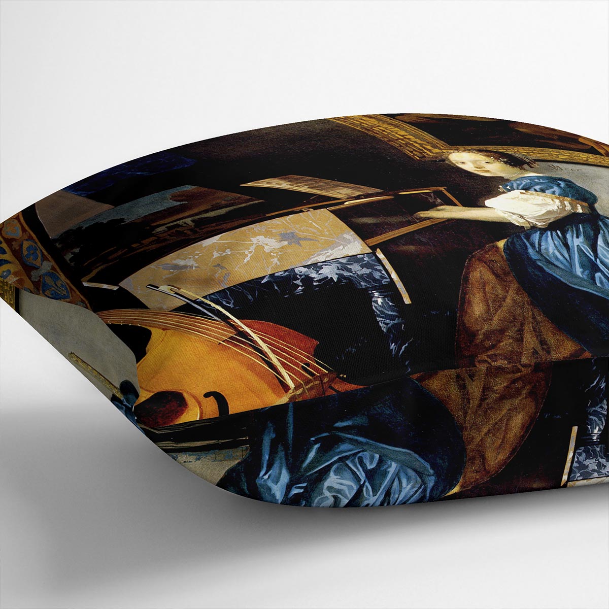 Dame on spinet by Vermeer Cushion