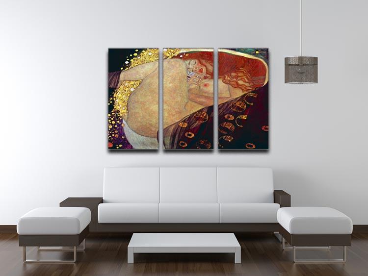 Danae by Klimt 3 Split Panel Canvas Print - Canvas Art Rocks - 3