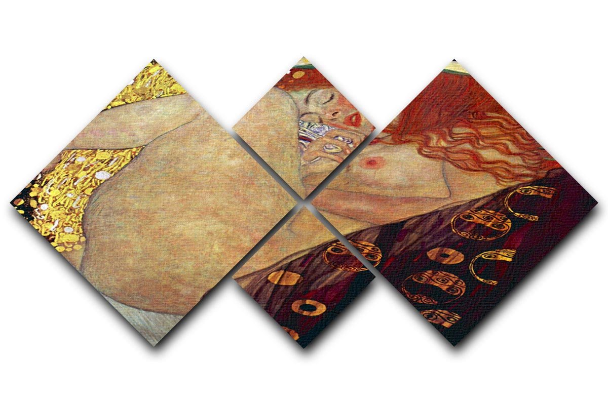Danae by Klimt 4 Square Multi Panel Canvas  - Canvas Art Rocks - 1