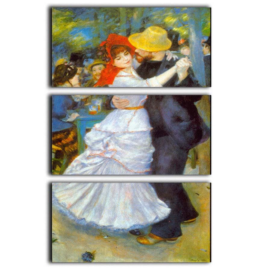 Dance at Bougival by Renoir 3 Split Panel Canvas Print - Canvas Art Rocks - 1