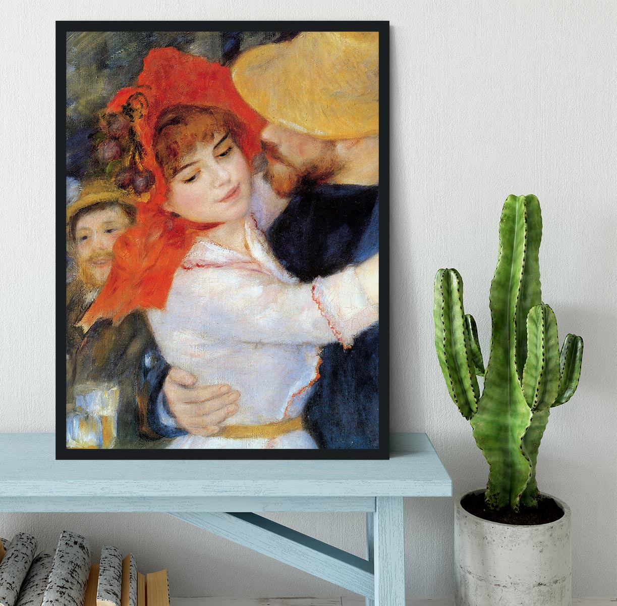 Dance in Bougival Detail by Renoir Framed Print - Canvas Art Rocks - 2