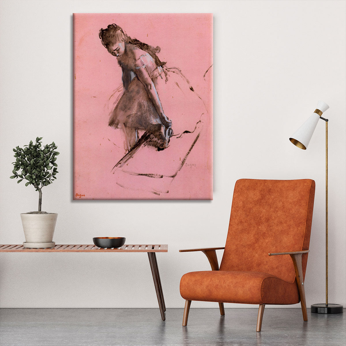 Dancer slipping on her shoe by Degas Canvas Print or Poster - Canvas Art Rocks - 6