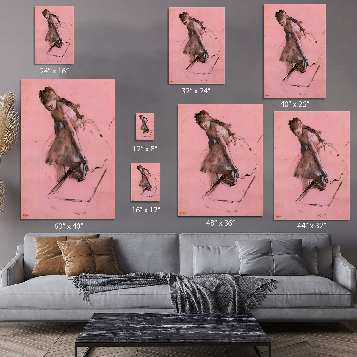 Dancer slipping on her shoe by Degas Canvas Print or Poster - Canvas Art Rocks - 7