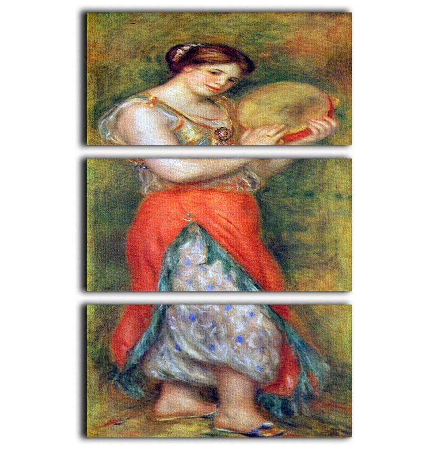 Dancer with tamborine by Renoir 3 Split Panel Canvas Print - Canvas Art Rocks - 1