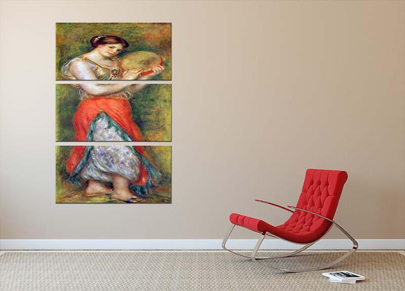 Dancer with tamborine by Renoir 3 Split Panel Canvas Print - Canvas Art Rocks - 2