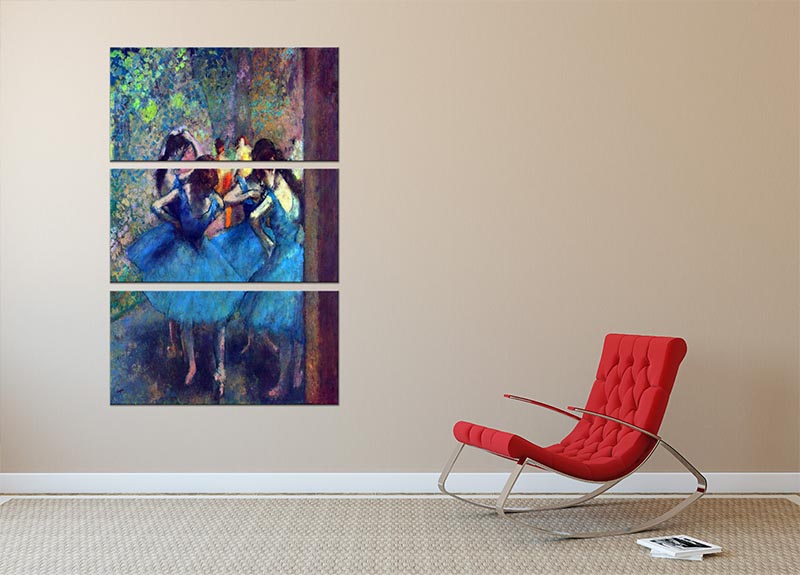 Dancers 1 by Degas 3 Split Panel Canvas Print - Canvas Art Rocks - 2