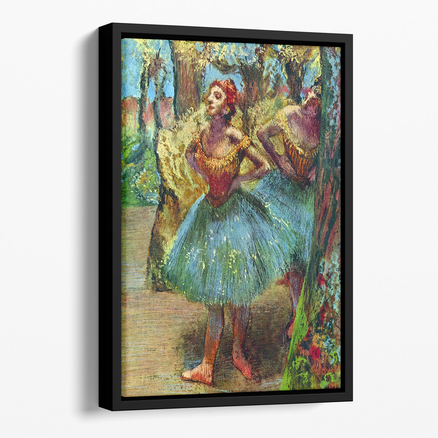 Dancers 2 by Degas Floating Framed Canvas