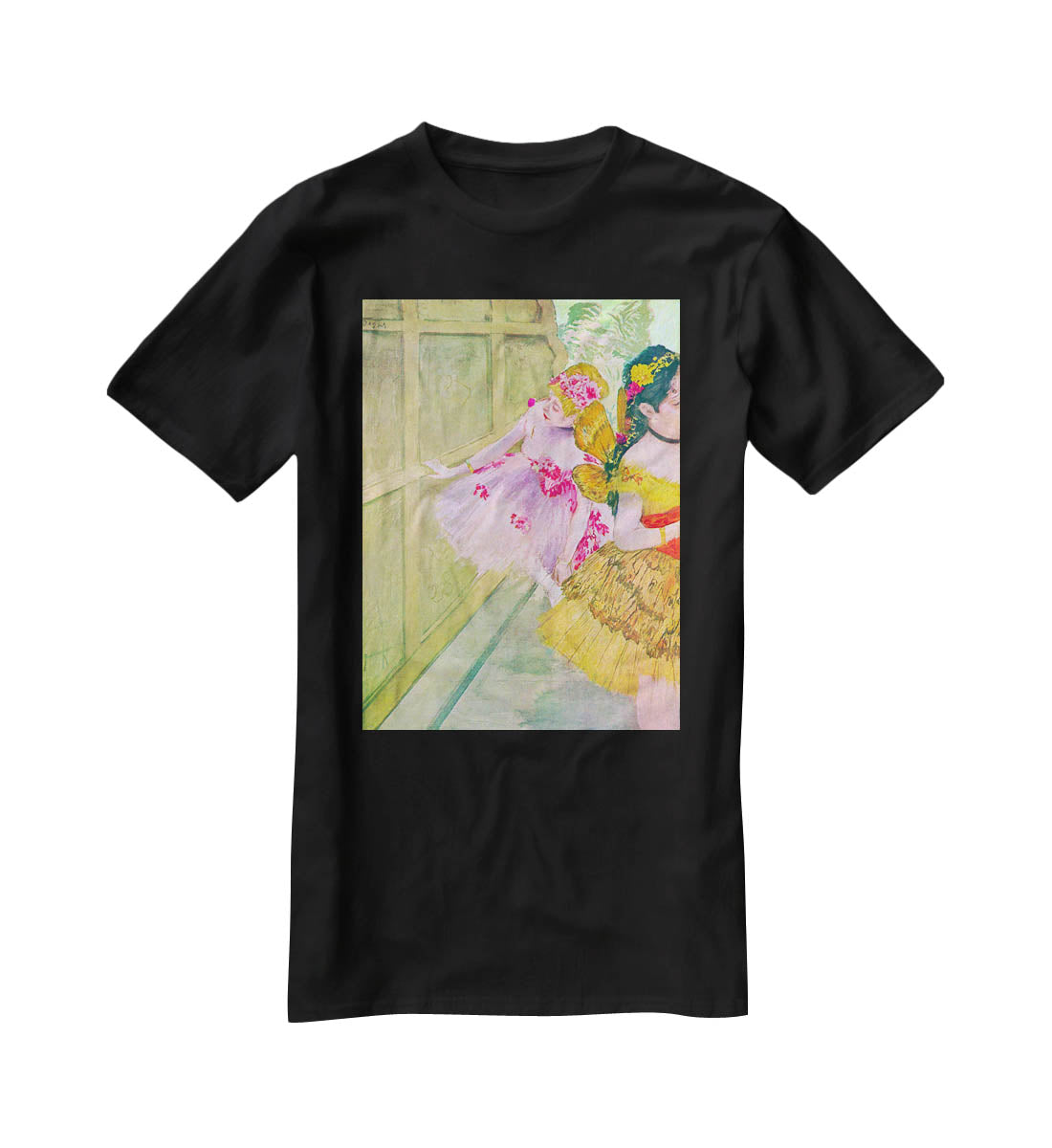 Dancers behind a backdrop by Degas T-Shirt - Canvas Art Rocks - 1