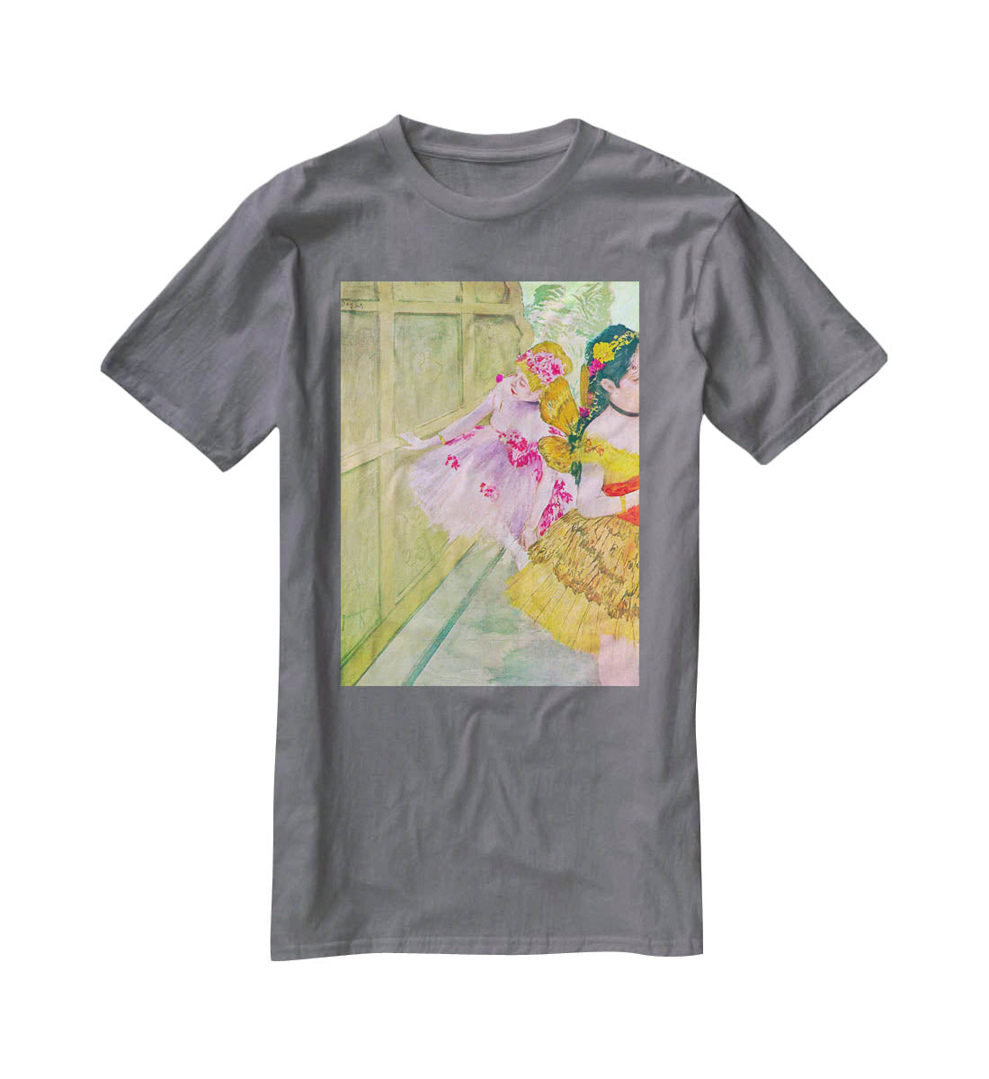 Dancers behind a backdrop by Degas T-Shirt - Canvas Art Rocks - 3