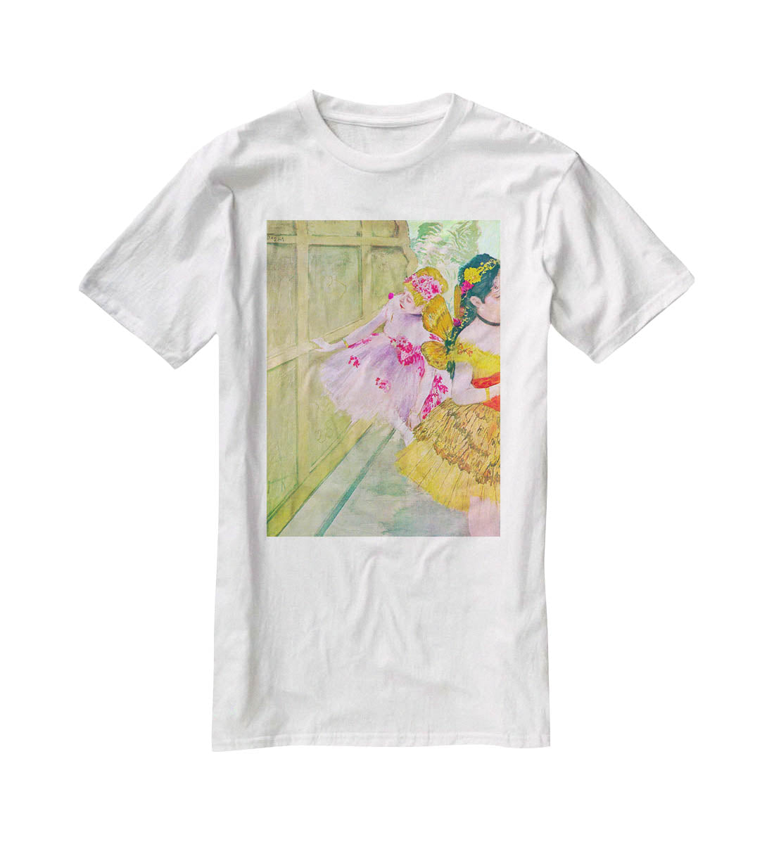 Dancers behind a backdrop by Degas T-Shirt - Canvas Art Rocks - 5