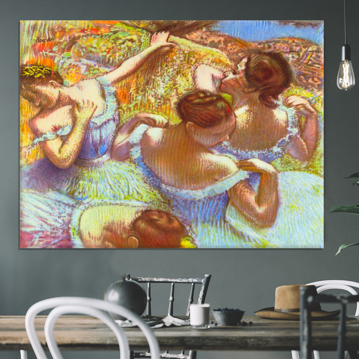 Dancers in blue by Degas Canvas Print or Poster - Canvas Art Rocks - 3