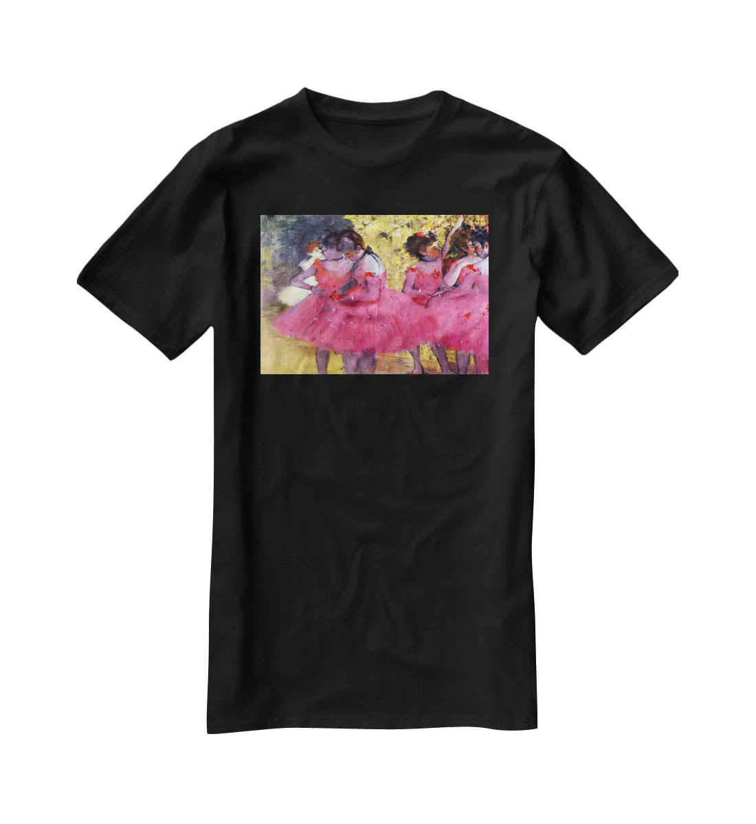 Dancers in pink between the scenes by Degas T-Shirt - Canvas Art Rocks - 1