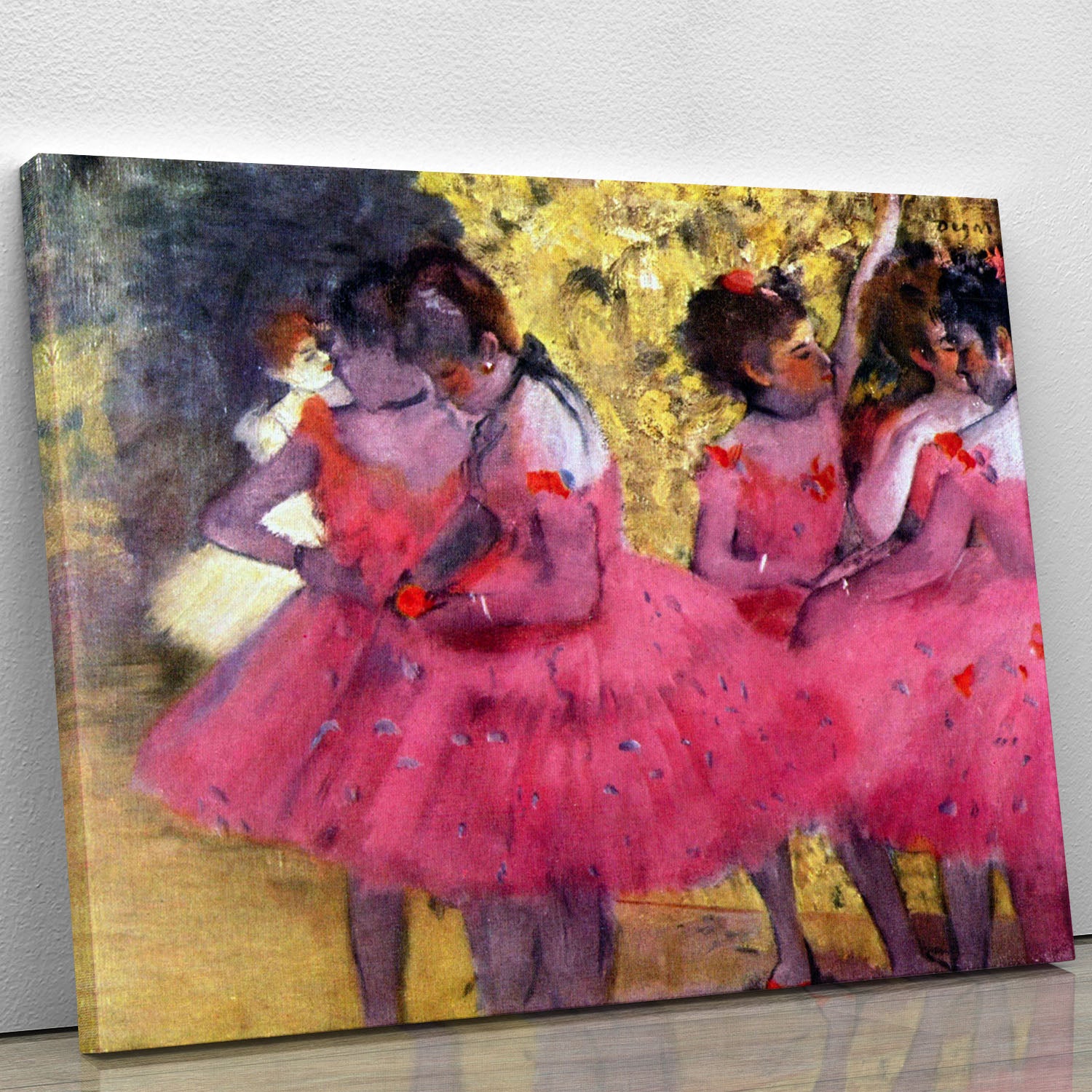 Dancers in pink between the scenes by Degas Canvas Print or Poster - Canvas Art Rocks - 1