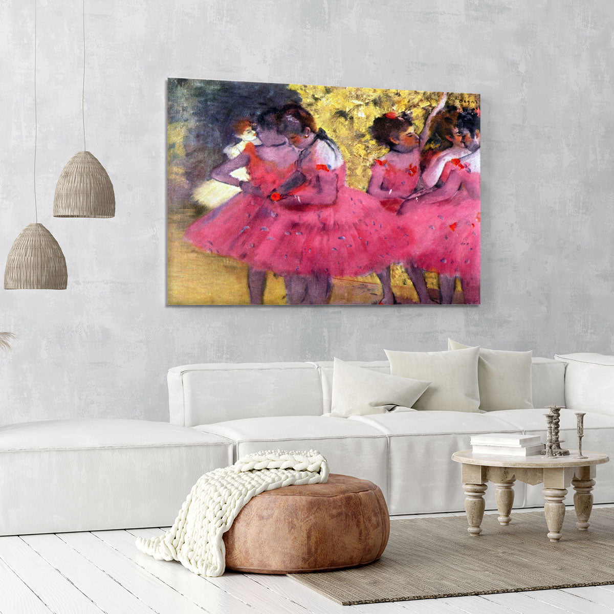 Dancers in pink between the scenes by Degas Canvas Print or Poster - Canvas Art Rocks - 6