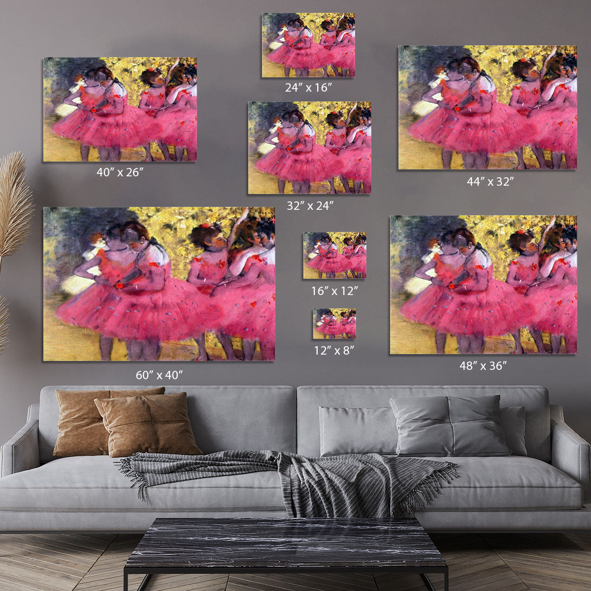 Dancers in pink between the scenes by Degas Canvas Print or Poster - Canvas Art Rocks - 7