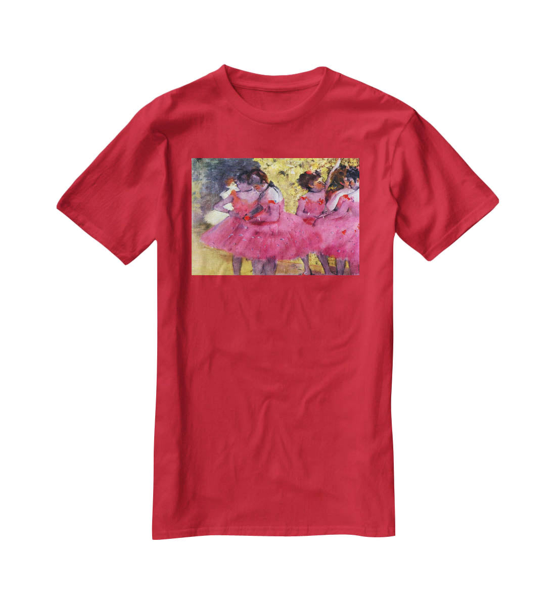 Dancers in pink between the scenes by Degas T-Shirt - Canvas Art Rocks - 4