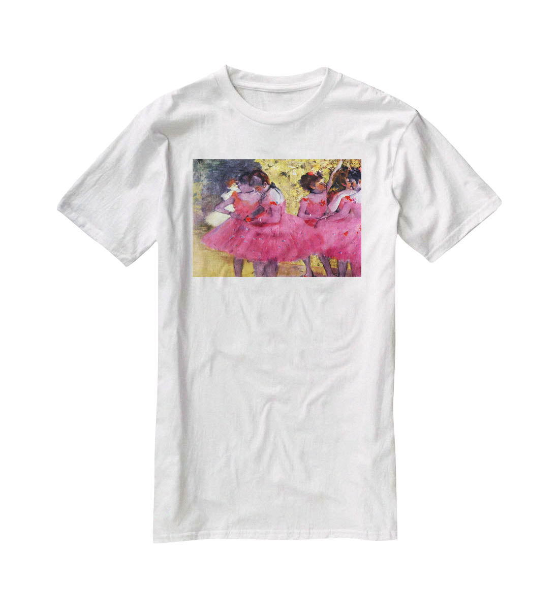 Dancers in pink between the scenes by Degas T-Shirt - Canvas Art Rocks - 5