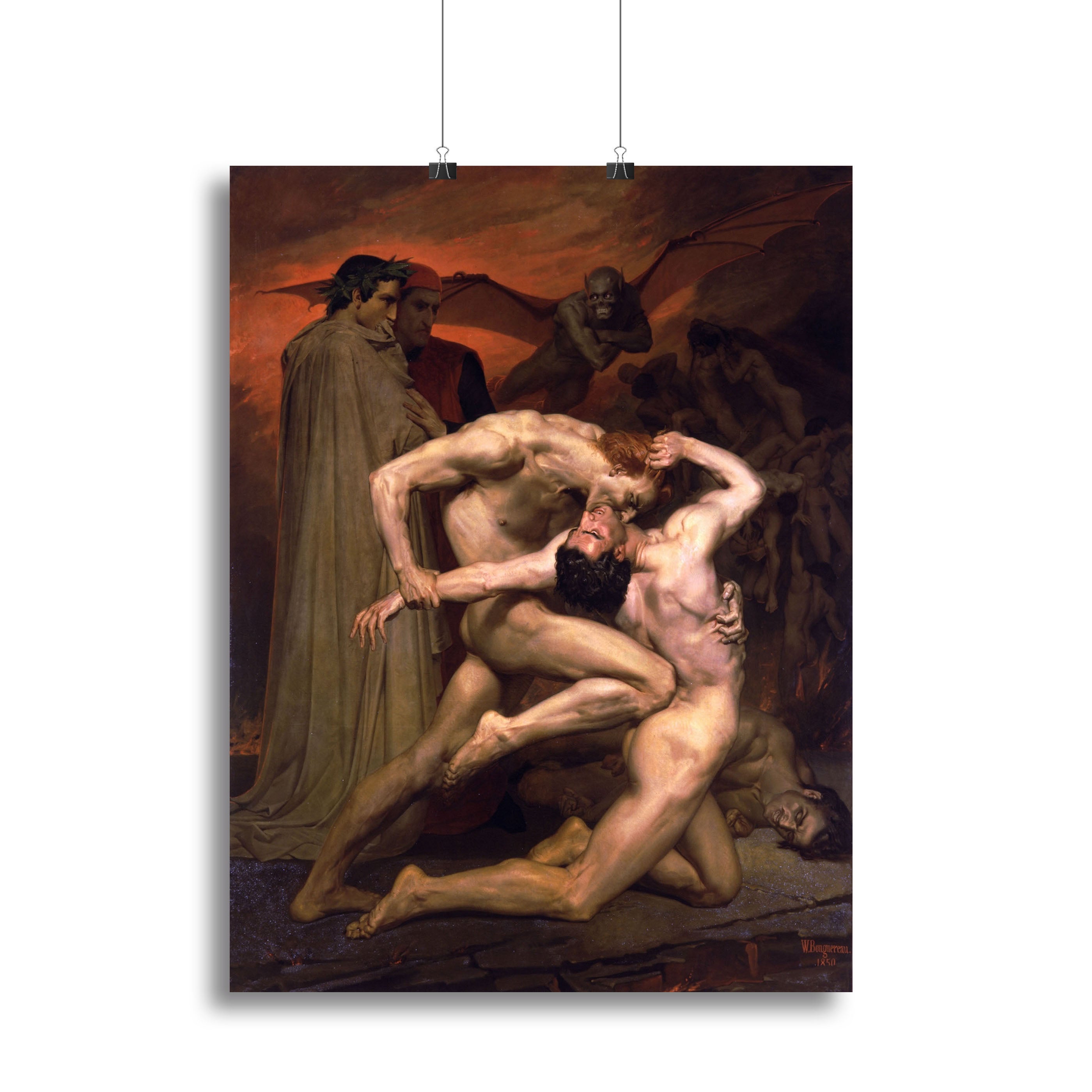 Dante And Virgil In Hell By Bouguereau Canvas Print or Poster - Canvas Art Rocks - 2