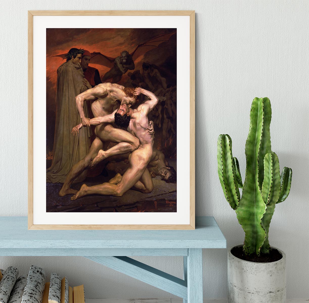 Dante And Virgil In Hell By Bouguereau Framed Print - Canvas Art Rocks - 3