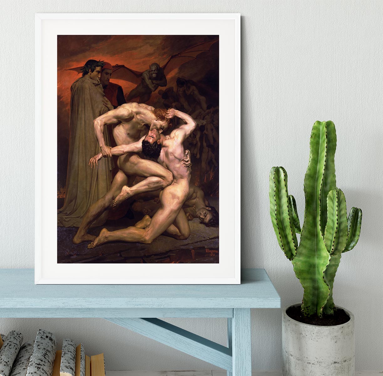 Dante And Virgil In Hell By Bouguereau Framed Print - Canvas Art Rocks - 5