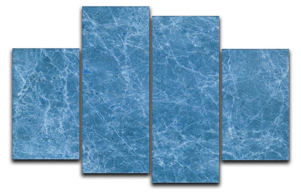Dark Blue Marble 4 Split Panel Canvas - Canvas Art Rocks - 1