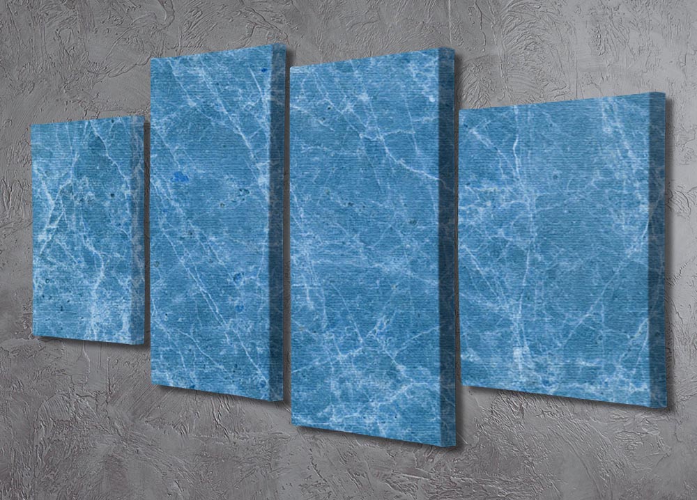 Dark Blue Marble 4 Split Panel Canvas - Canvas Art Rocks - 2