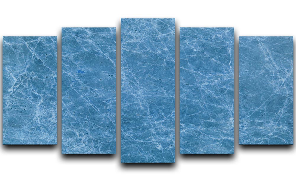 Dark Blue Marble 5 Split Panel Canvas - Canvas Art Rocks - 1