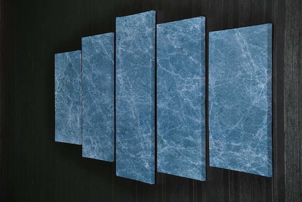 Dark Blue Marble 5 Split Panel Canvas - Canvas Art Rocks - 2