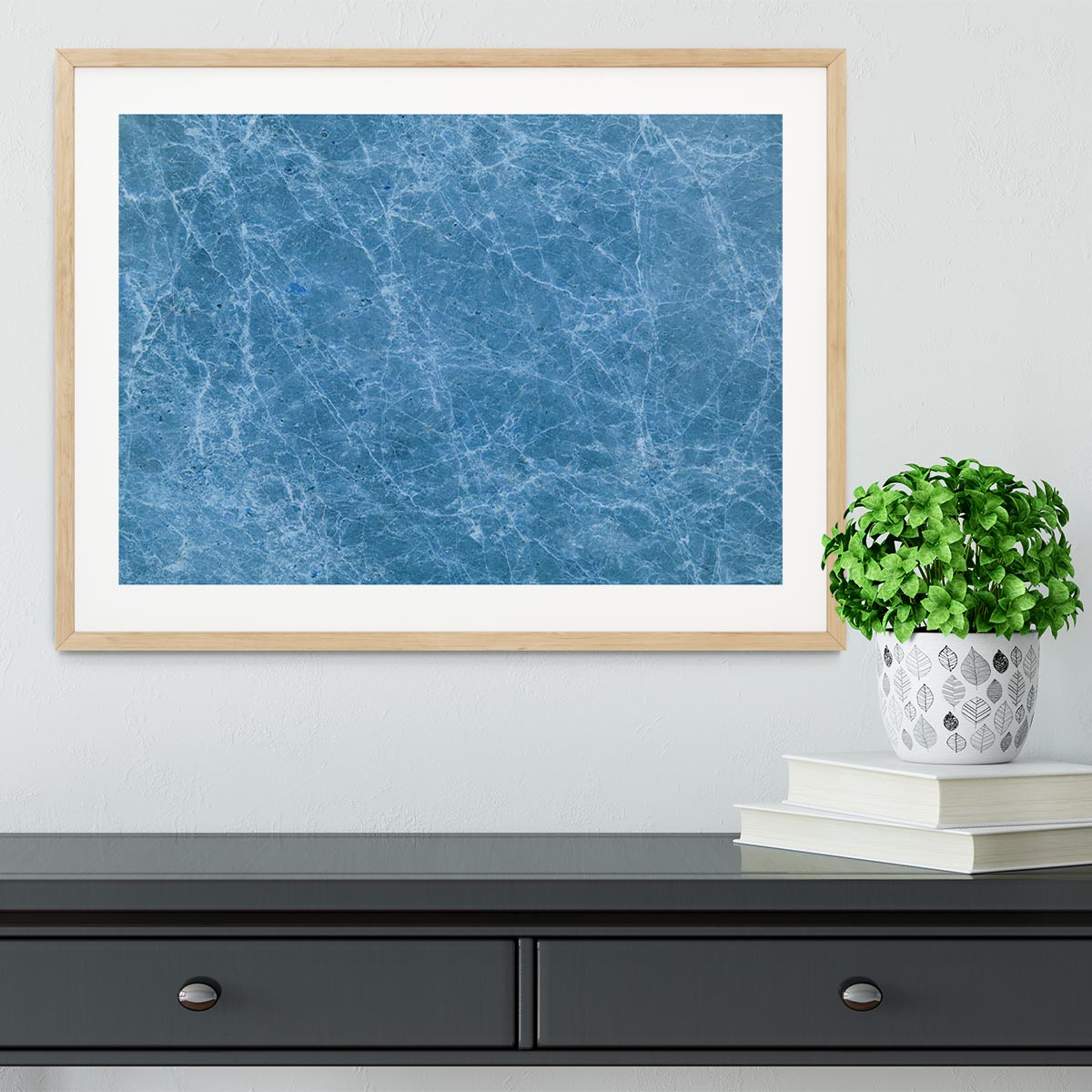 Dark Blue Marble Framed Print - Canvas Art Rocks - 3