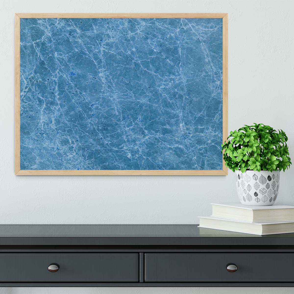 Dark Blue Marble Framed Print - Canvas Art Rocks - 4