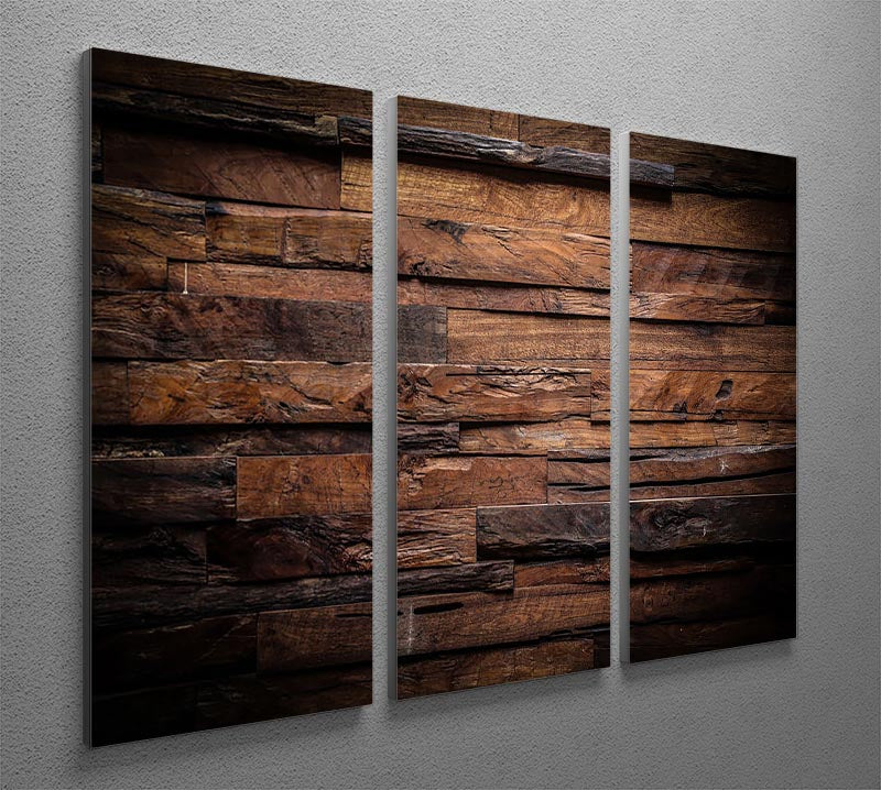 Dark wood texture 3 Split Panel Canvas Print - Canvas Art Rocks - 2