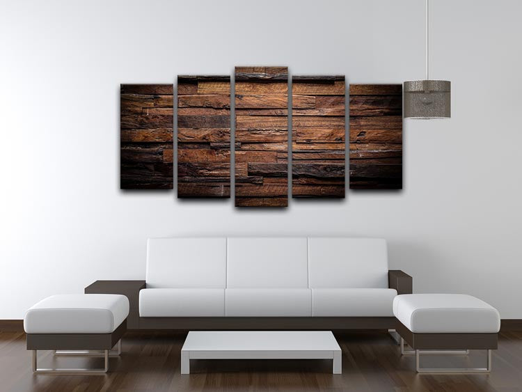 Dark wood texture 5 Split Panel Canvas - Canvas Art Rocks - 3