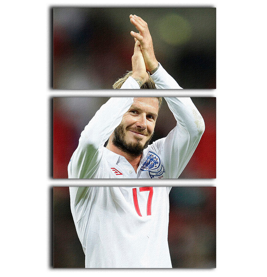 David Beckham playing for England 3 Split Panel Canvas Print - Canvas Art Rocks - 1