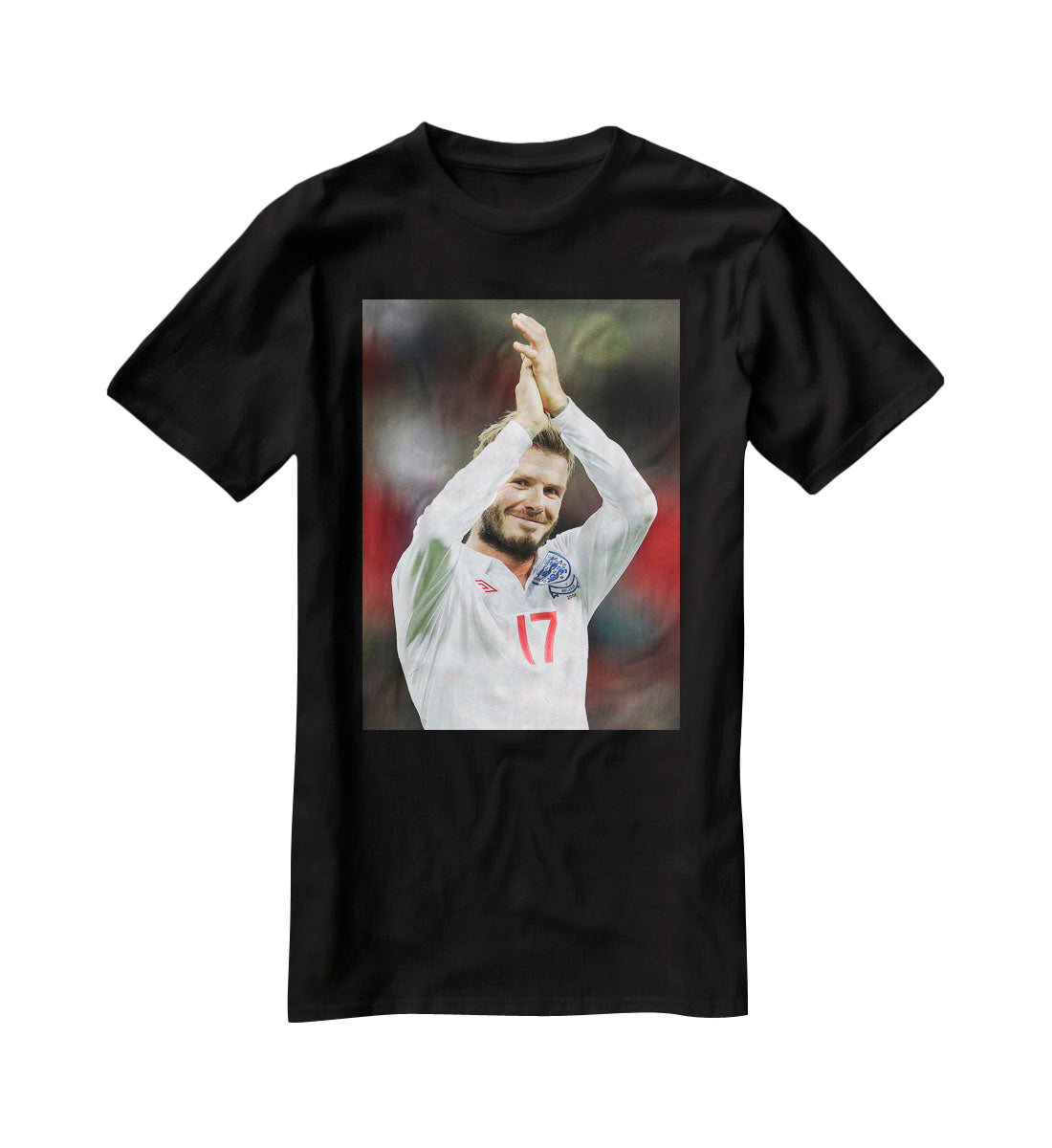 David Beckham playing for England T-Shirt - Canvas Art Rocks - 1