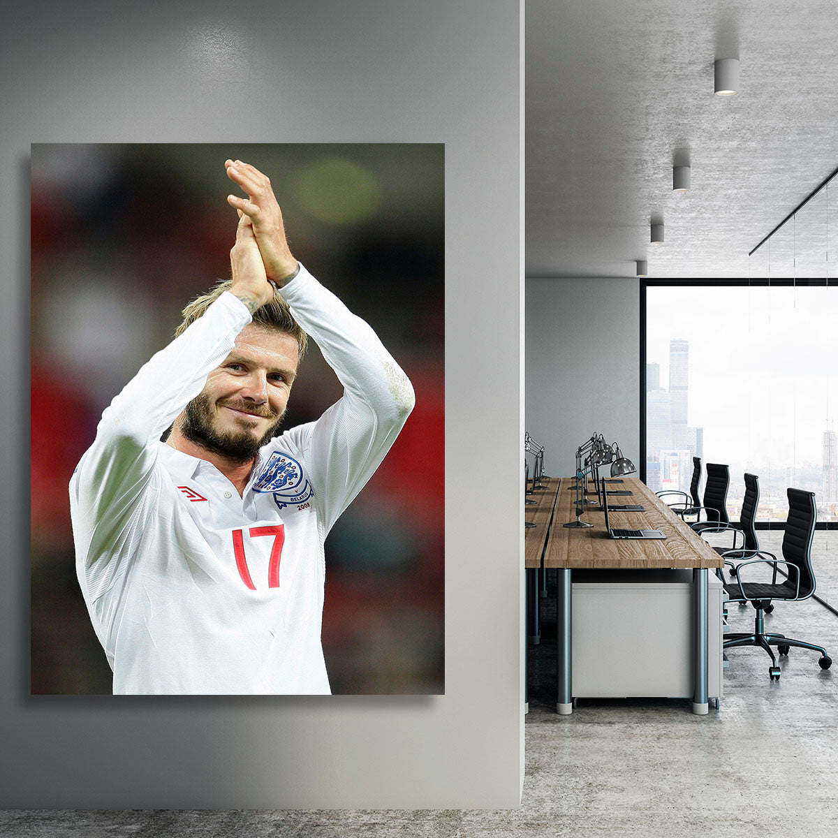 David Beckham playing for England Canvas Print or Poster - Canvas Art Rocks - 3