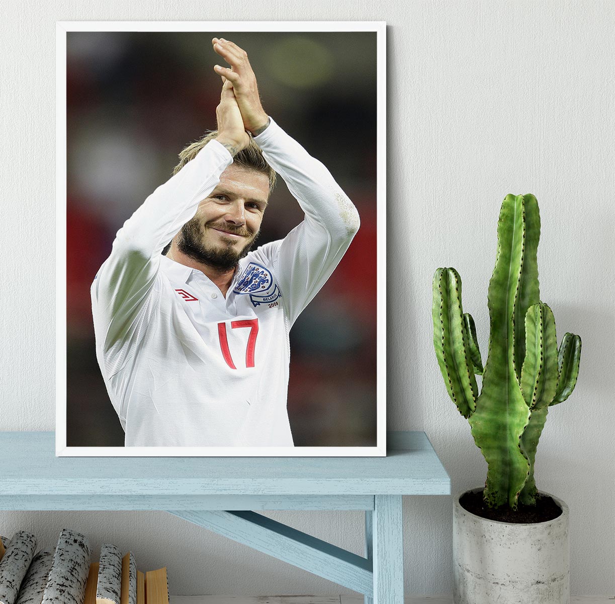 David Beckham playing for England Framed Print - Canvas Art Rocks -6