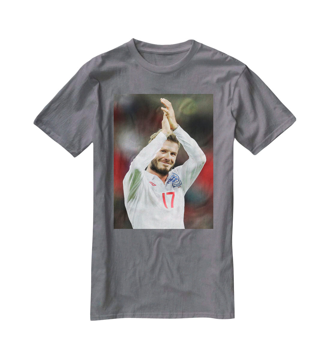 David Beckham playing for England T-Shirt - Canvas Art Rocks - 3