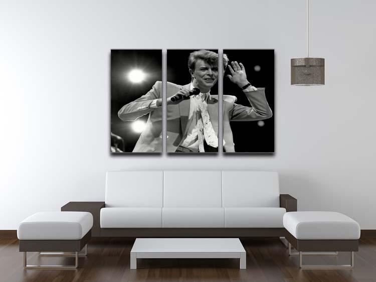 David Bowie in concert 3 Split Panel Canvas Print - Canvas Art Rocks - 3