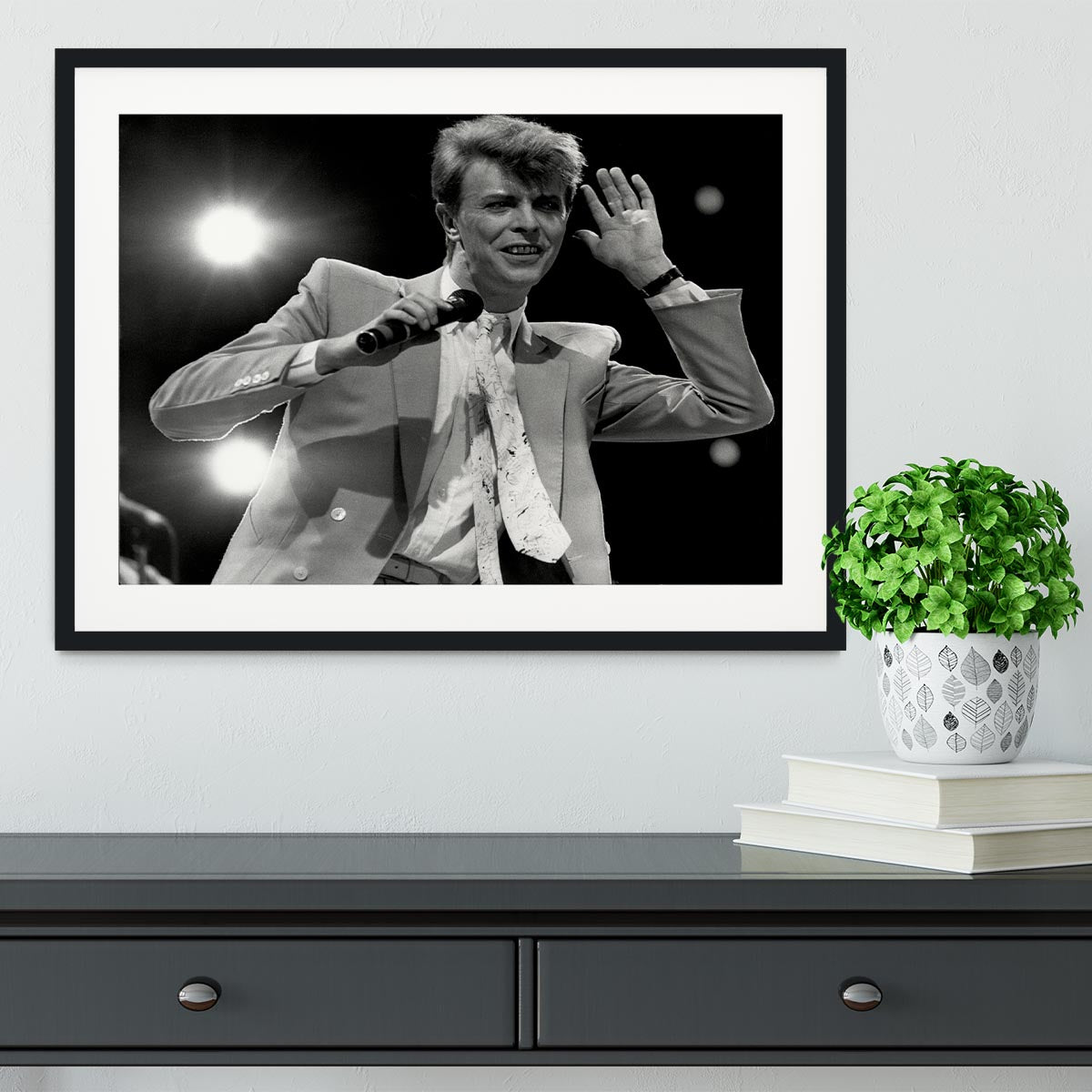 David Bowie in concert Framed Print - Canvas Art Rocks - 1