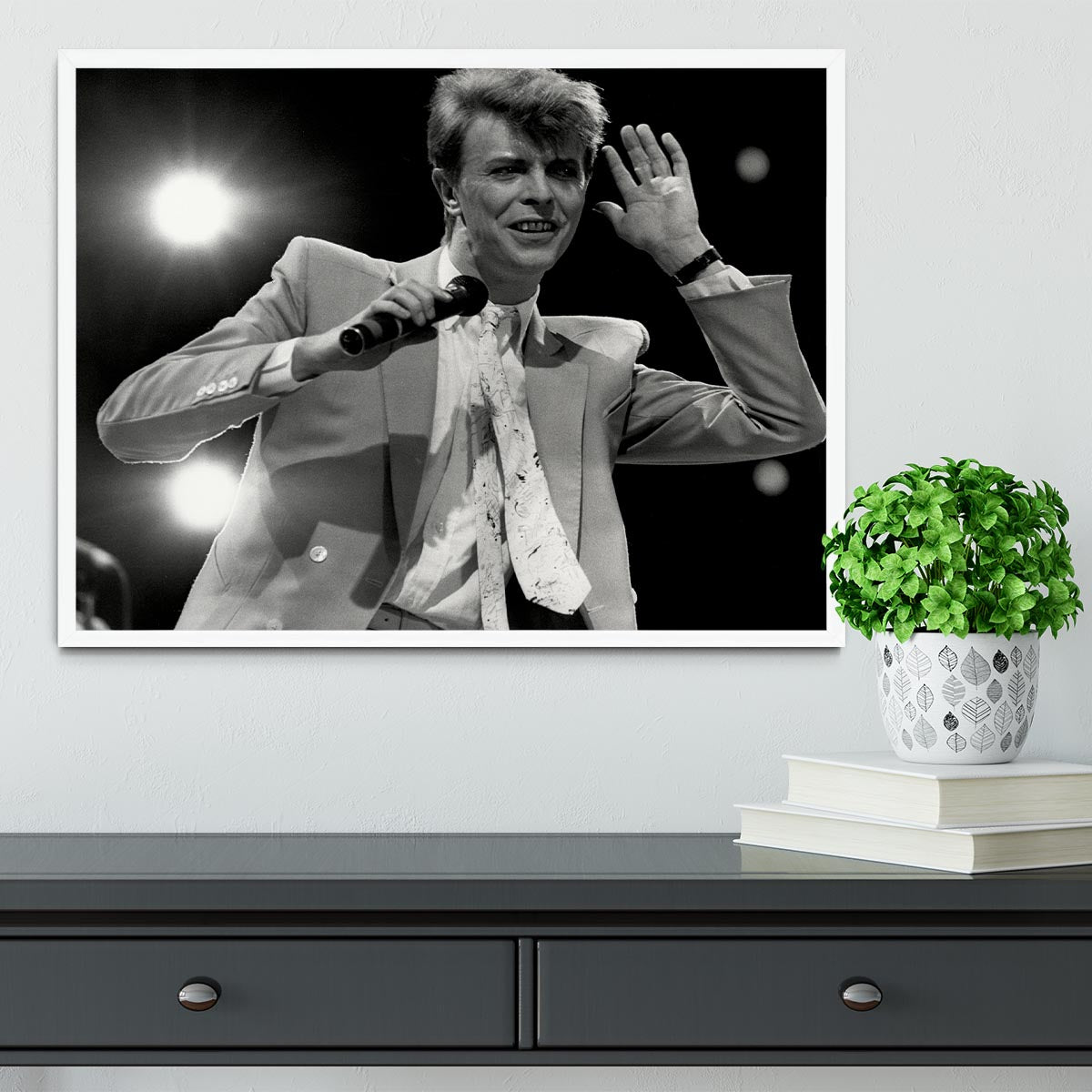 David Bowie in concert Framed Print - Canvas Art Rocks -6