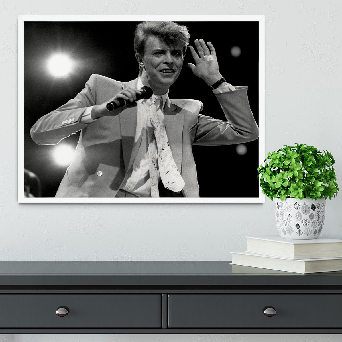 David Bowie in concert Framed Print - Canvas Art Rocks -6