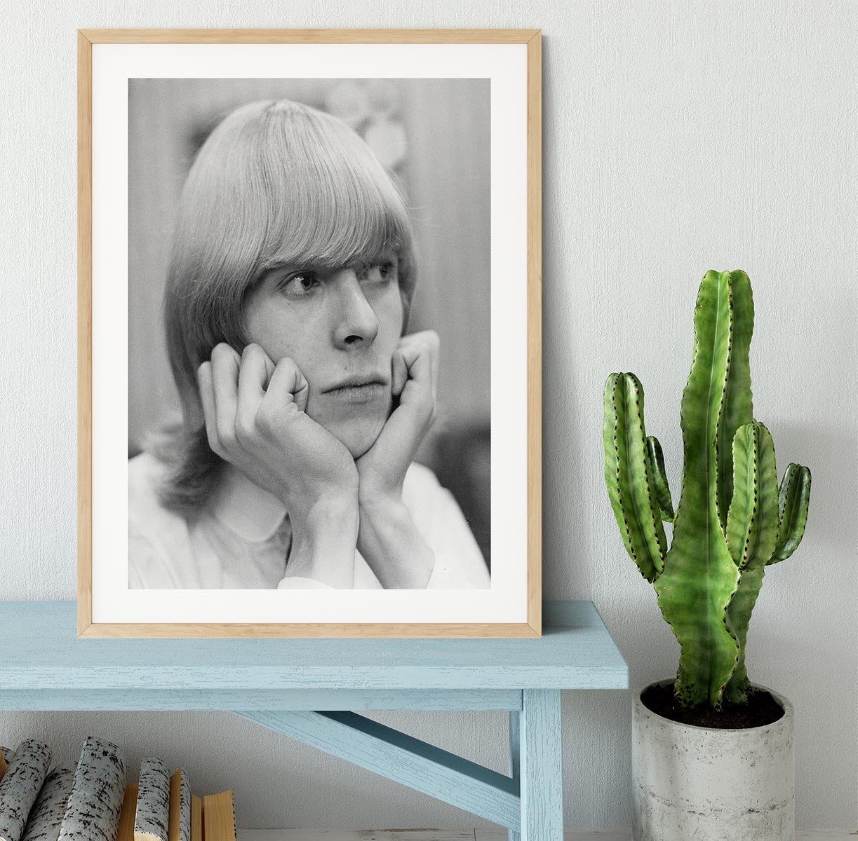 David Bowie with hair Framed Print - Canvas Art Rocks - 3
