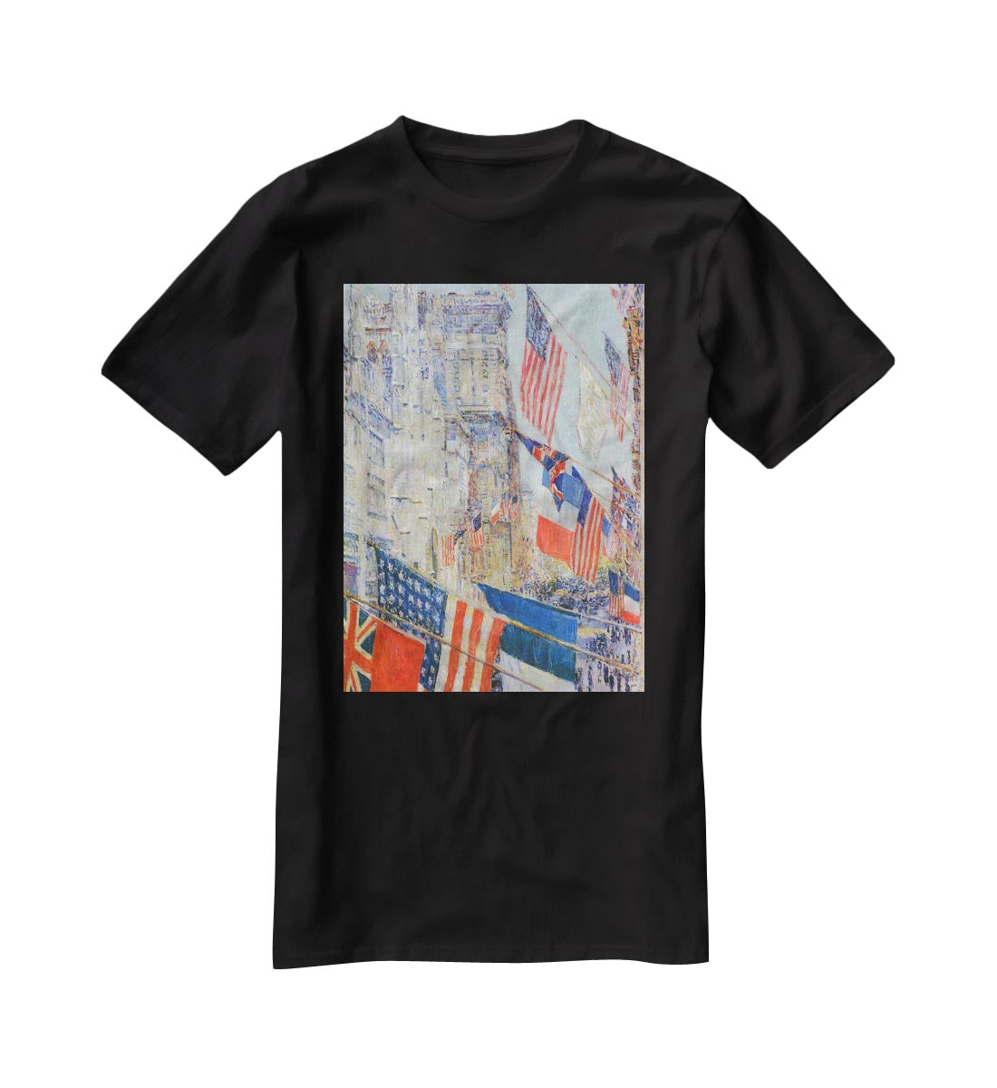 Day of allied victory 1917 by Hassam T-Shirt - Canvas Art Rocks - 1