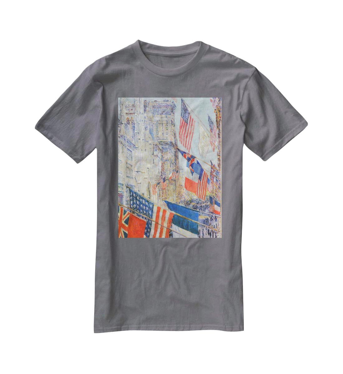 Day of allied victory 1917 by Hassam T-Shirt - Canvas Art Rocks - 3
