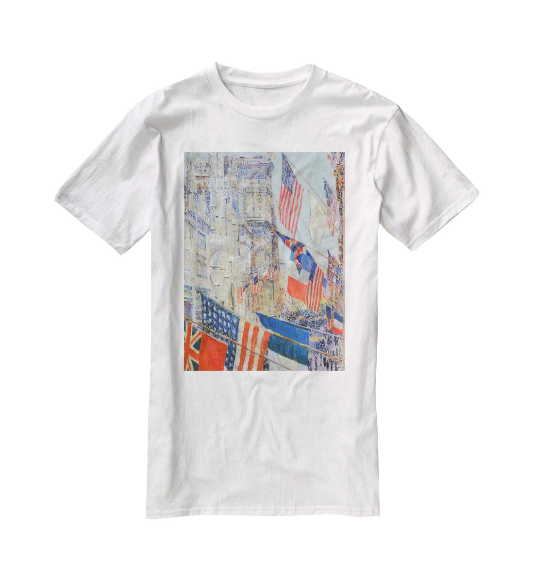 Day of allied victory 1917 by Hassam T-Shirt - Canvas Art Rocks - 5