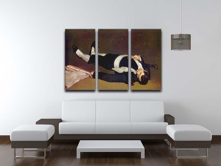 Dead Torero by Manet 3 Split Panel Canvas Print - Canvas Art Rocks - 3