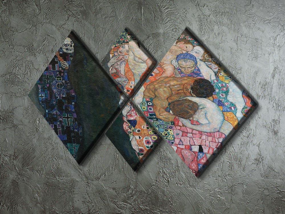 Death and Life by Klimt 2 4 Square Multi Panel Canvas - Canvas Art Rocks - 2