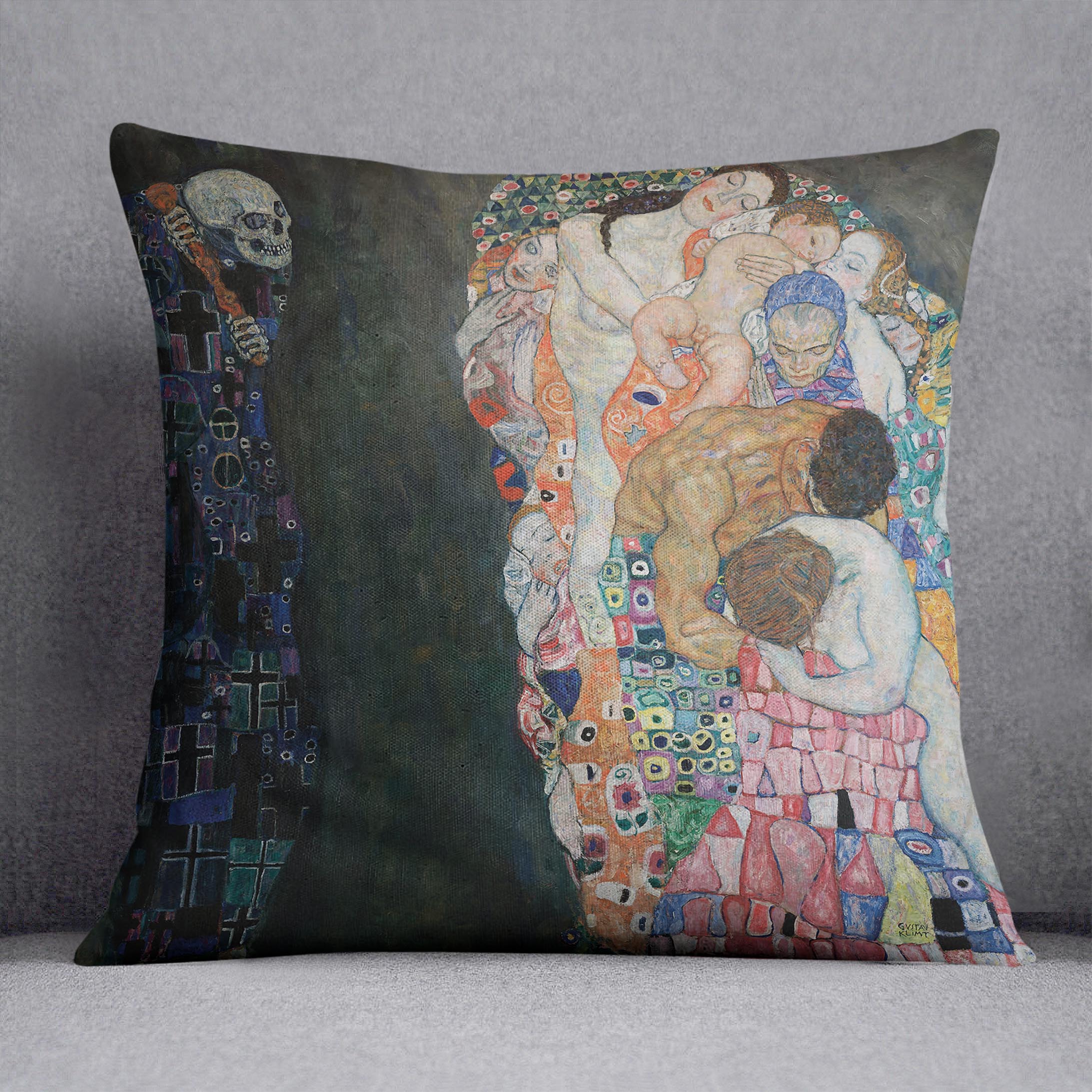 Death and Life by Klimt 2 Cushion