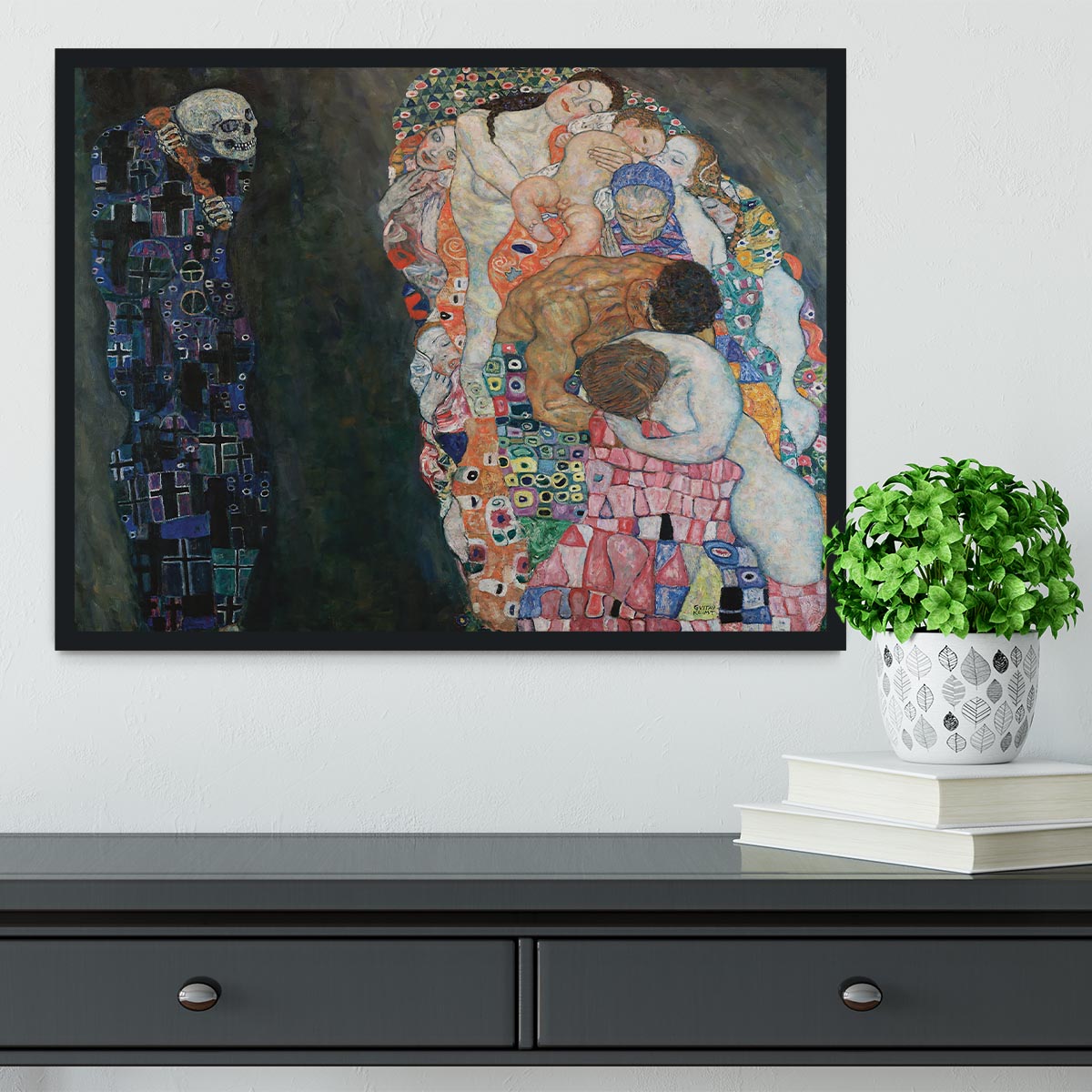 Death and Life by Klimt 2 Framed Print - Canvas Art Rocks - 2